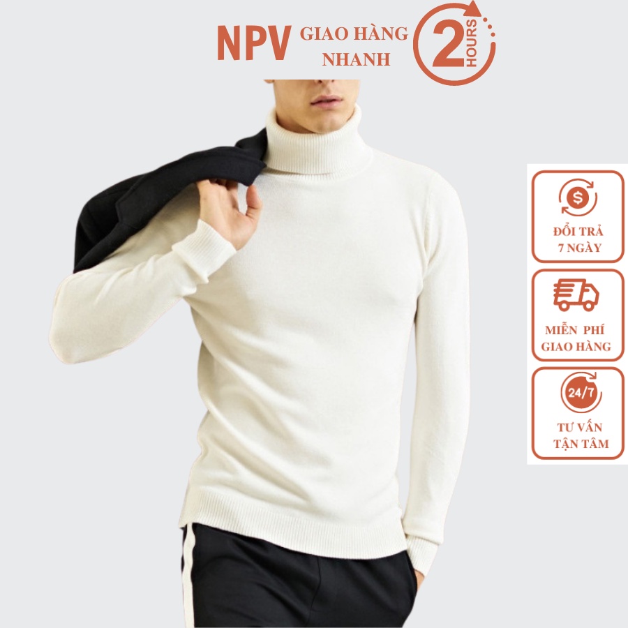 Áo len cổ lọ NPV dài tay đẹp thời trang nam cao cấp, không bai xù