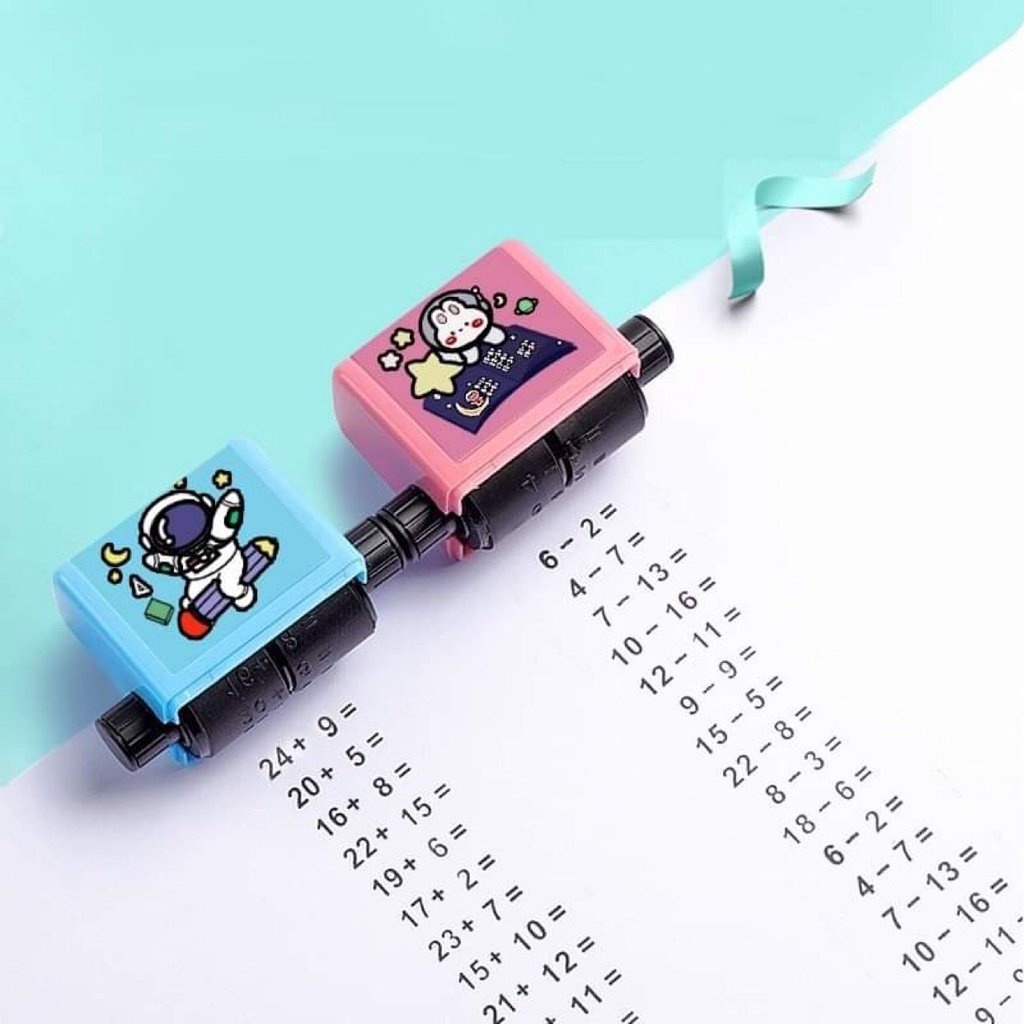 [Tặng Kèm Hộp Mực] Đồ Dùng Học Tập Con Lăn Tạo Phép Tính Máy In Cộng Trừ Ngẫu Nhiên Có Độ Chính Xác Cao Cho Học Sinh CuT