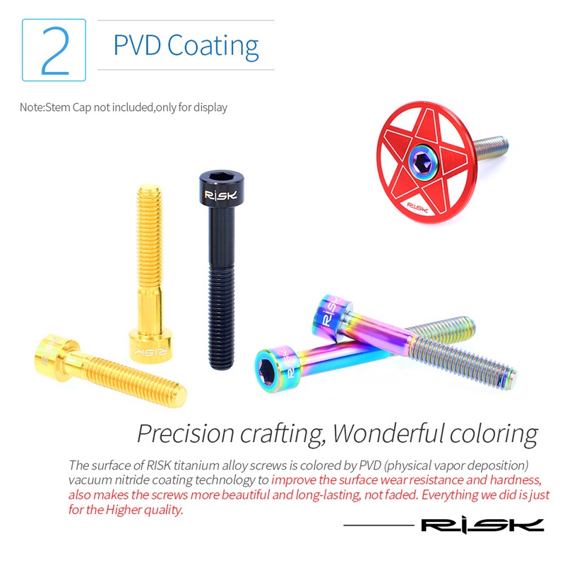 Bu Lông Lục Giác Bằng Titan M6 x 30 35 40 50mm Cho Xe Đạp Leo Núi