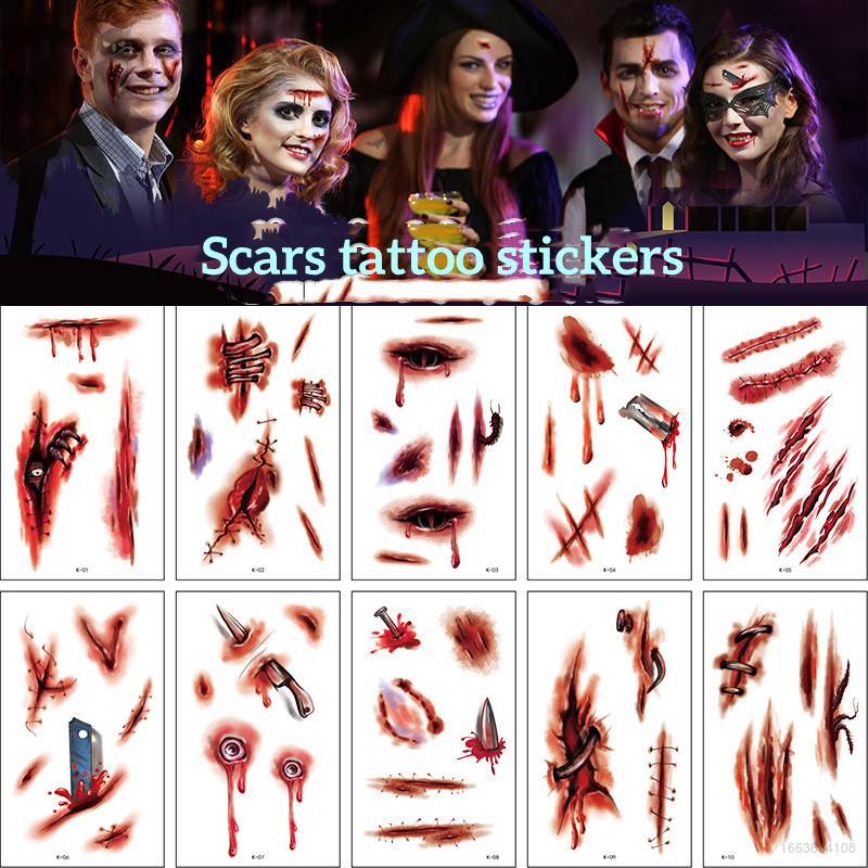 Kira Set 10 Hình Xăm Dán Họa Tiết Mạng Nhện Kinh Dị Dùng Để Hóa Trang Ngày Halloween