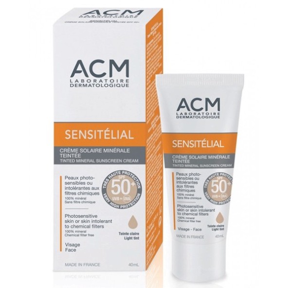 [CHÍNH HÃNG] Kem chống nắng che khuyết điểm cho mọi loại da ACM Sensitelial Tinted Mineral Sunscreen Cream SPF50+ 40ml (