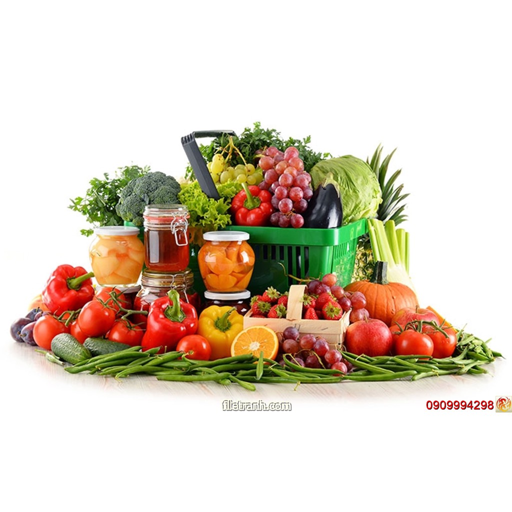 Tranh dán tường 3d trái cây, hình bình rượu, tranh dán phòng bếp, nhà ăn