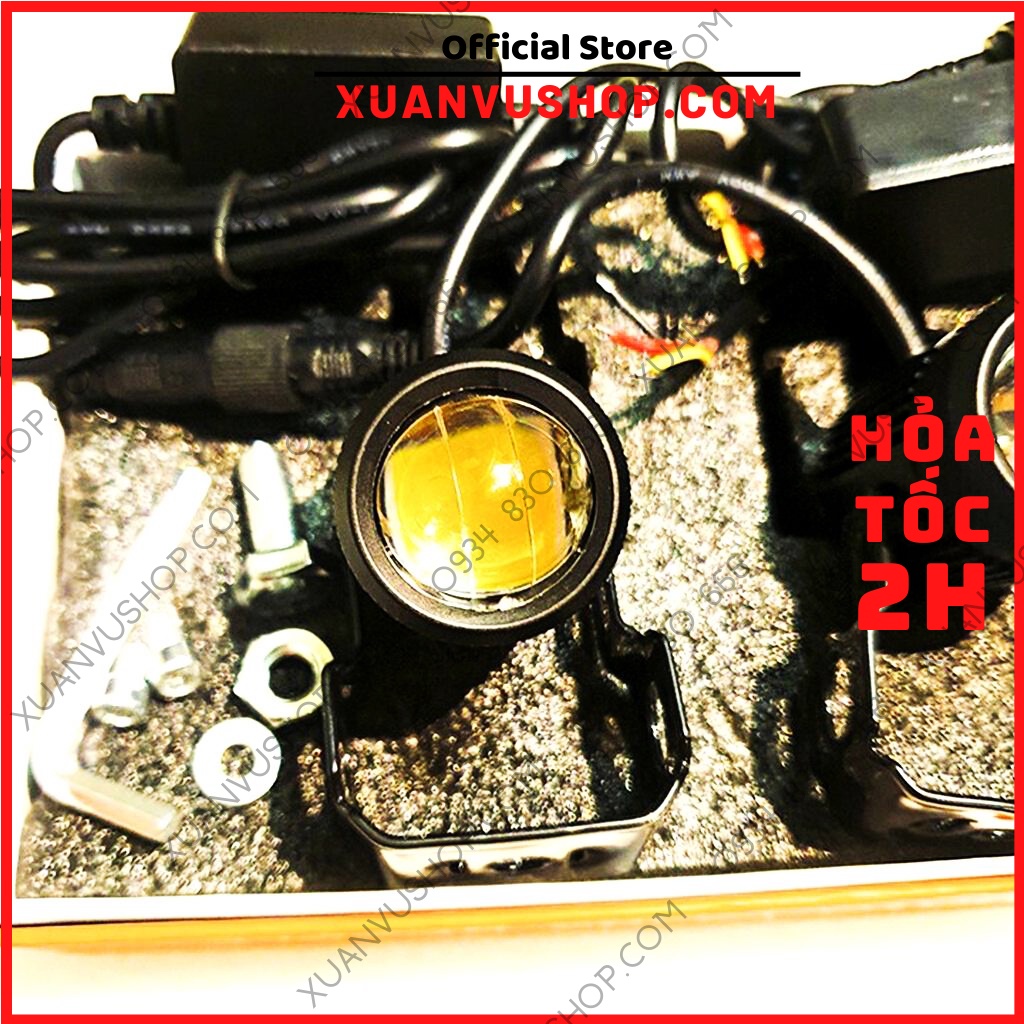 Đèn trợ sáng bi cầu Đèn led xe máy mini ️cos vàng pha trắng LEDVNRACING đèn pha 2022 BH 6 tháng chính hãng XUANVUSHOP