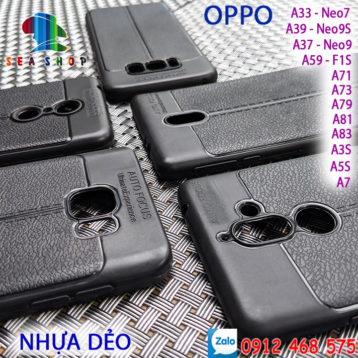 Ốp lưng OPPO A33, A37, A39, A57, A77, A71, A79, A3S, A5S, A1k, A81, A59, A7 nhựa dẻo - vân da chống sốc