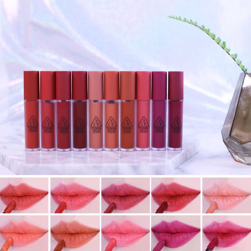 Son Kem 3CE Soft Lip Lacquer Đủ Màu