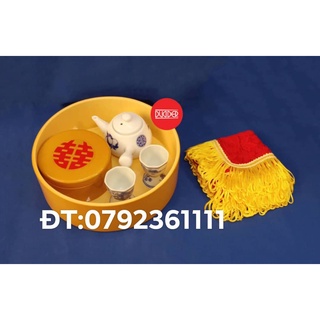 KHAY TRẦU RƯỢU KÈM KHĂN PHỦ