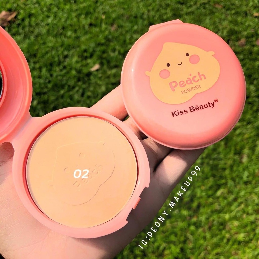 🦄 Phấn nền Quả Đào Peach Powder Kiss Beauty nội địa sỉ tốt chống nắng tốt che khuyết điểm mịn da NGỰA BEAUTY