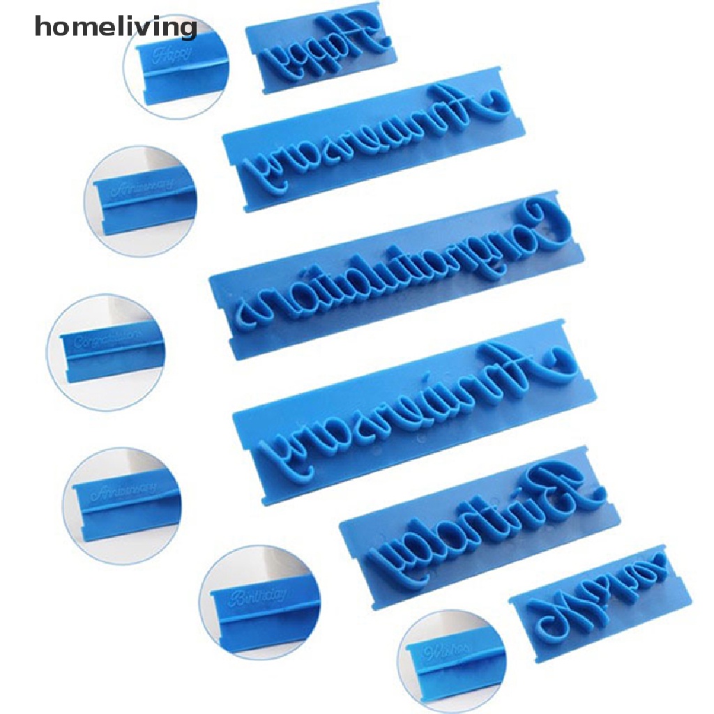 Set 6 Khuôn Nhựa Tạo Chữ Happy Birthday Trang Trí Bánh Kem