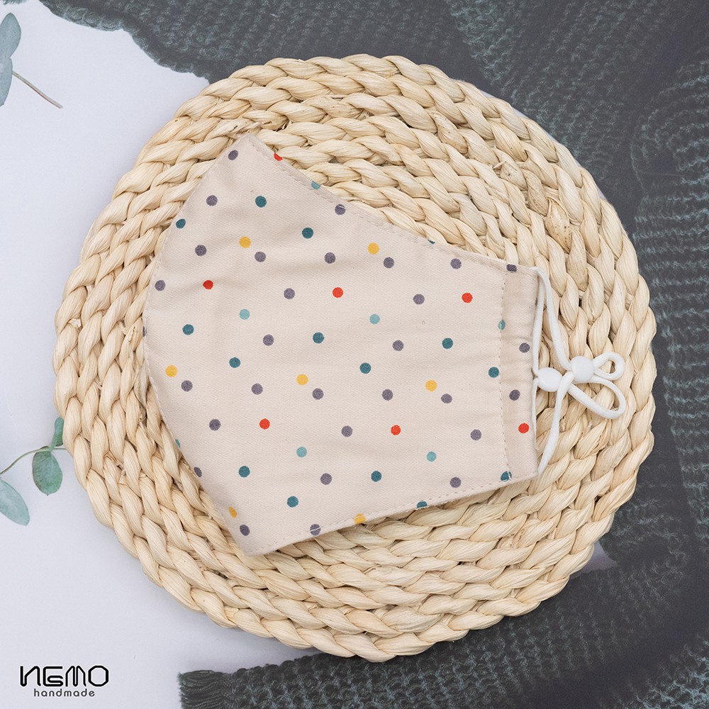 Khẩu Trang Vải 3 Lớp Chống Nắng, Khói Bụi, phom to phù hợp với người mặt tròn  - Nemo Handmade KTG2M | BigBuy360 - bigbuy360.vn