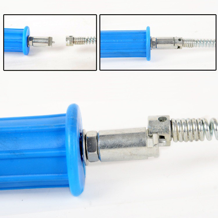 Bộ dây lò xo thông cống 20m phi 16 mm loại dày và đầy đủ phụ kiện
