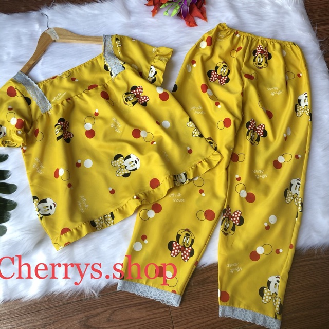 [Mã WABOOM giảm 15% đơn 99k] Đồ bộ ngủ tiểu thư cộc tay quần lở chất voan cat lụa phối gen mẩu mới | BigBuy360 - bigbuy360.vn