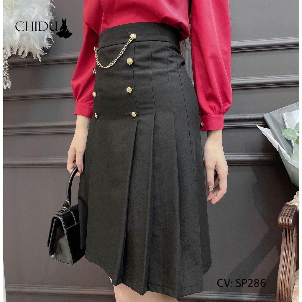 CHIDU Chân váy phối xích, chân váy công sở bút chì SP286