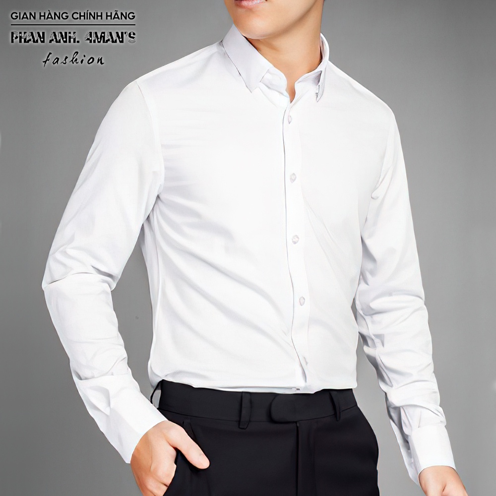 Áo sơ mi nam dài tay Phananh.4mans màu trắng tặng kèm hộp cao cấp - SM-5589