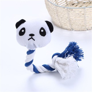 Chew Pet Frog Plush Panda Play Squeaker Dog Toy Rope