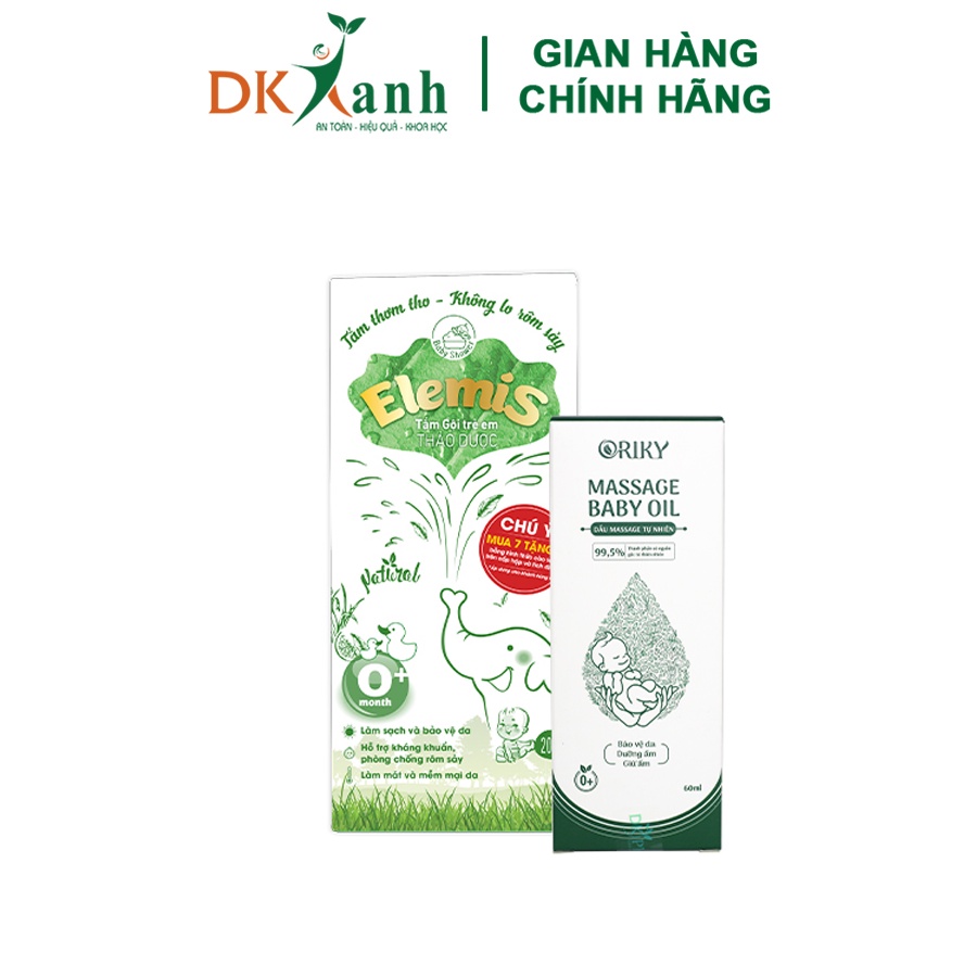 Combo 1 Hộp Nước Tắm Elemis 200ml - DK Pharma + 1 Chai Dầu Massage Oriky 60ml