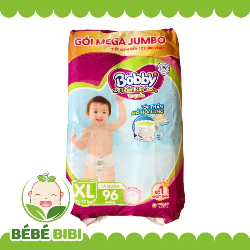 [MẪU 2020] TÃ BỈM QUẦN BOBBY MEGA JUMBO ĐỆM LƯNG THẤM MỒ HÔI M120/M124/L108/L111/XL102/XL96/XXL93/XXL88