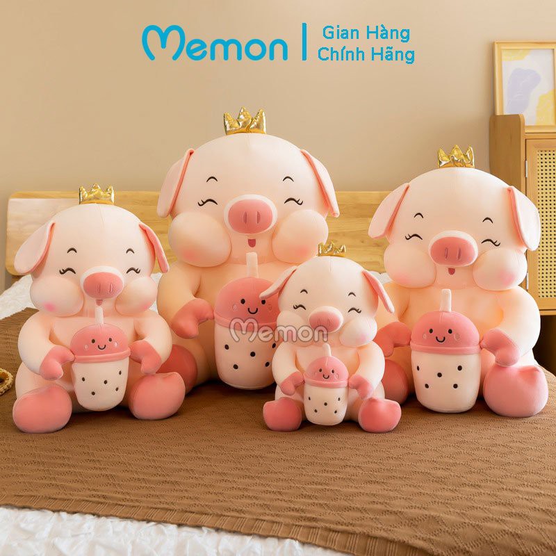 [Mã LIFEMALL2505 giảm 10% đơn 250K] Gấu Bông Heo Ôm Trà Sữa Cao Cấp Memon