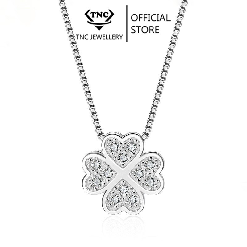 Dây chuyền bạc Ý TNC JEWELLERY 925 Cỏ Bốn Lá May Mắn Cho Nữ
