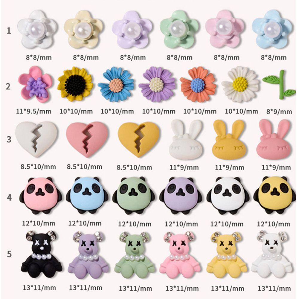 Phụ Kiện Trang Trí Móng Tay Họa Tiết Hoạt Hình Xinh Xắn|Phụ Kiện Trang Trí Móng Tay 3D Hình Hoa / Thỏ / Gấu Thời Trang Nhật Bản