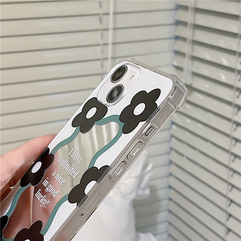 Ốp lưng iphone Ốp Điện Thoại Mặt Gương Họa Tiết Hoa Cho Apple 13iPhone14proPromax xs/6/7/8 Dinuo case