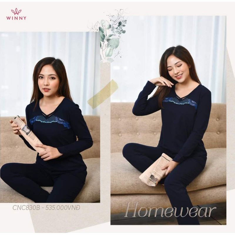 Bộ mặc nhà Winny cotton dài tay 830D Giá 535.000đ