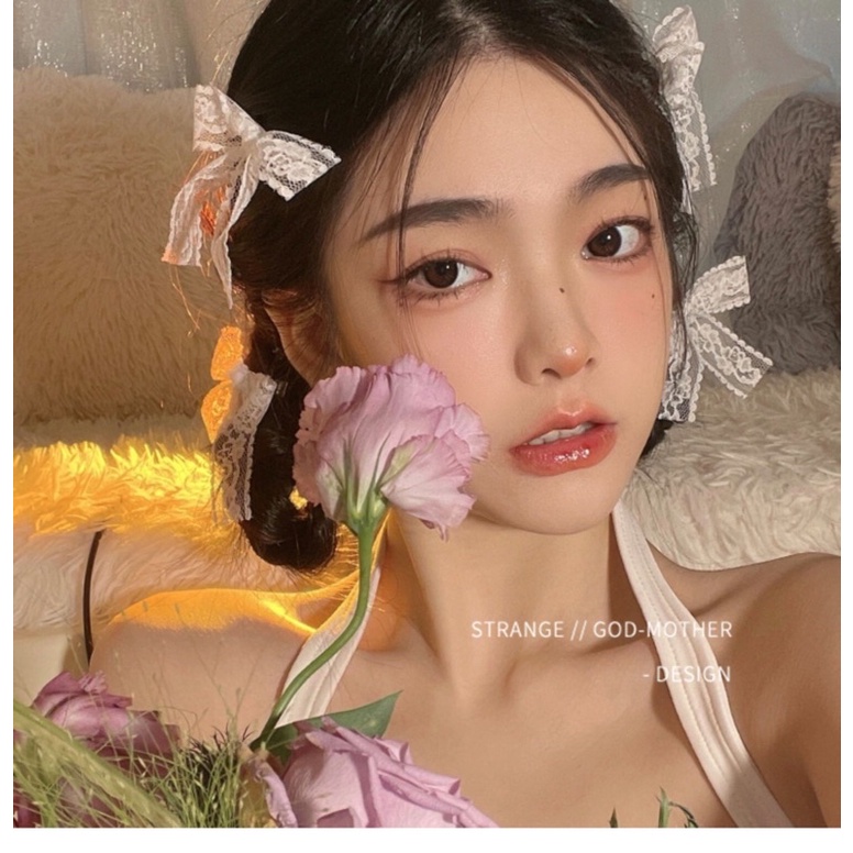 Nơ kẹp tóc bằng ren xinh xắn