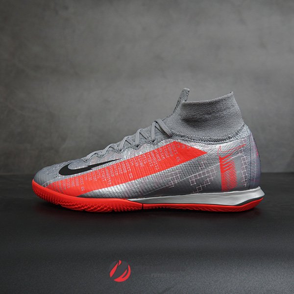 GIÀY ĐÁ BÓNG CHÍNH HÃNG NIKE MERCURIAL SUPERFLY 7 ELITE IC - AT7982-906 – XÁM BẠC/ĐỎ