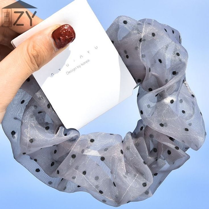 Cột Tóc Vải Scrunchies Chấm Bi Lưới Nhiều Màu Sắc Phong Cách Hàn Quốc - Misu Shop