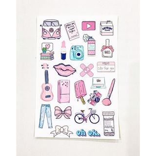 [Nhãn dán] ⚡ Sticker trang trí Queen Pink