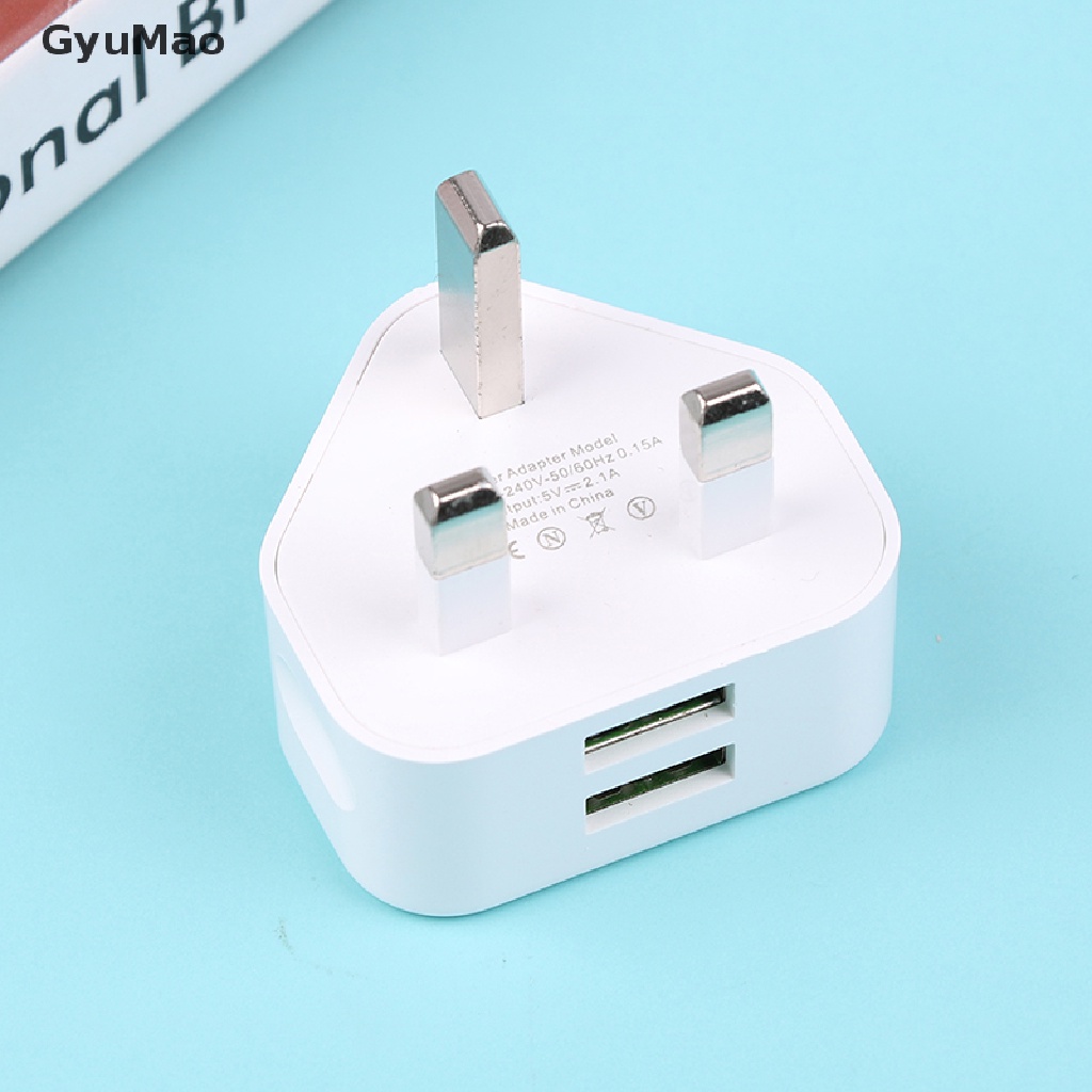 [cxGYMO] UK Mains 3 Pin Plug Adapter Wall Charger 1/2-Port Dual USB For Phones Tablet  HDY