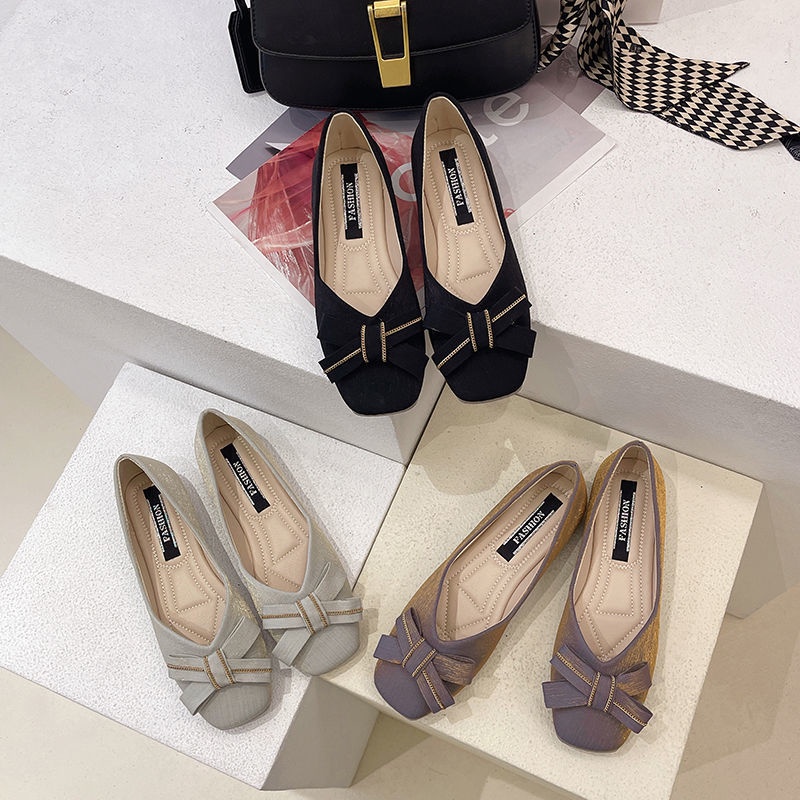 Giày Búp Bê Mũi Vuông Đế Mềm Phong Cách Hàn Quốc Thời Trang Mùa Xuân 2022 Cho Nữ