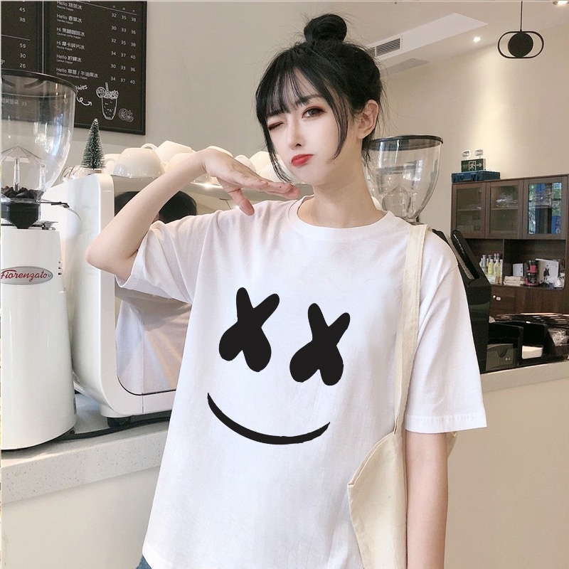 ÁO THUN NAM NỮ UNISEX TAY LỠ MẶT CƯỜI FORM RỘNG THOẢI MÁI PHONG CÁCH ULZZANG