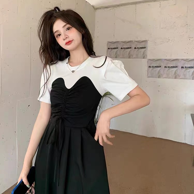 Đầm Nữ Giả Hai Lớp Thời Trang Mùa Hè Phong Cách Hàn Quốc