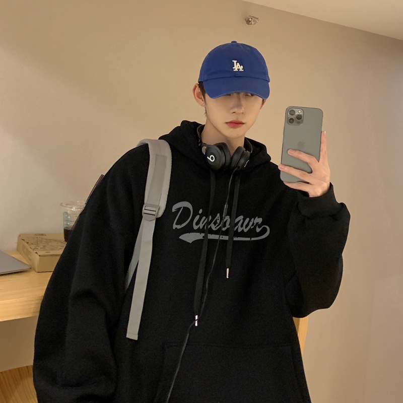 Áo Hoodie tay dài dáng rộng in chữ đơn giản thời trang cho nam Size M-5XL Áo khoác hoodie nỉ siêu rẻ phù hợp nam nữ