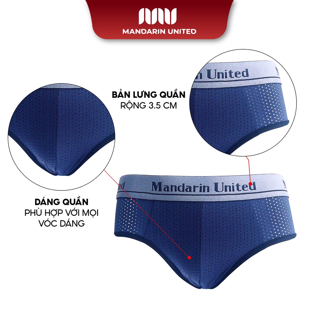 Quần lót nam MANDARIN UNITED sịp tam giác vải lưới thông hơi cao cấp - MUCTG007