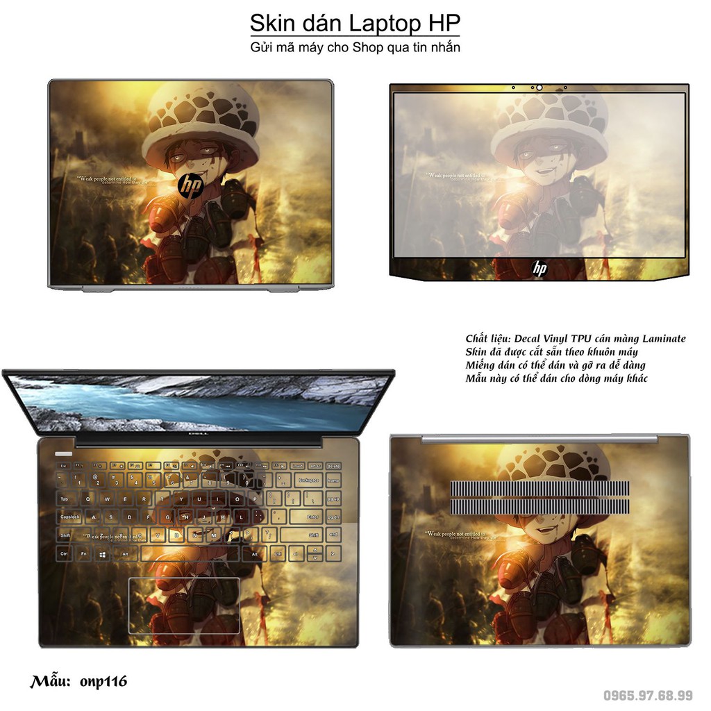 Skin dán Laptop HP in hình One Piece _nhiều mẫu 12 (inbox mã máy cho Shop)