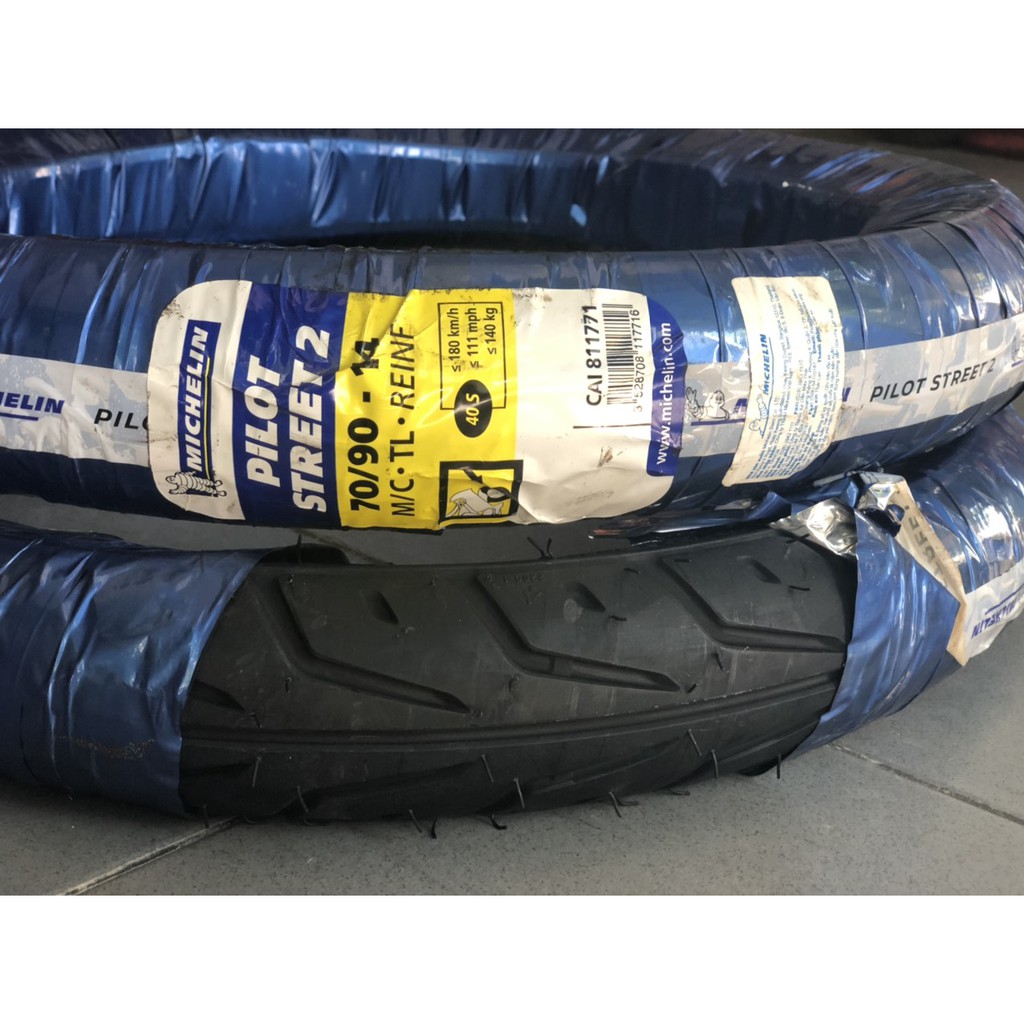 CẶP VỎ MICHELIN GAI PILOT STREET 2 SIZE 70/90-14 VÀ 80/90-14