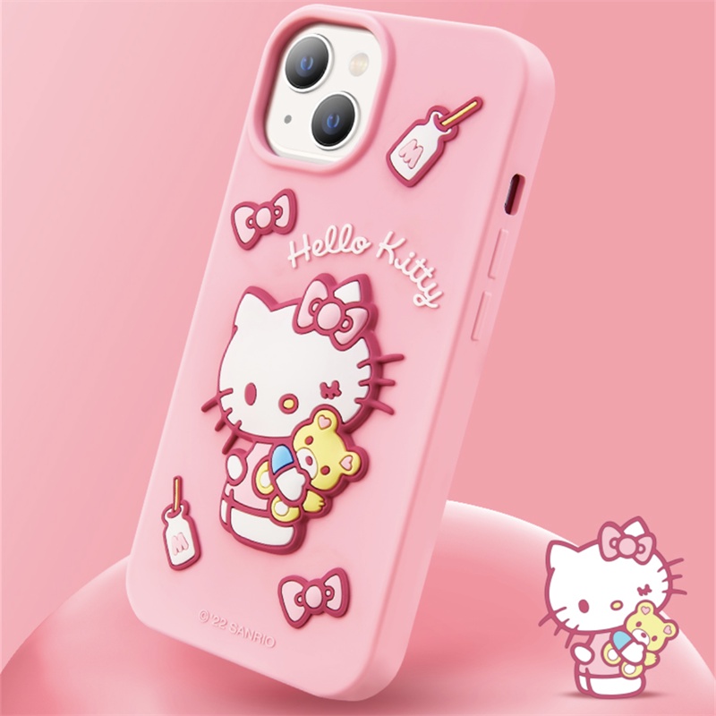 Ốp Điện Thoại Silicon Mềm Chống Rơi Hình Cinnamoroll Kuromi Pom Pom 3D Cho iPhone 14 Pro Max / 13 Pro / 13 / 12 / 12Pro Max