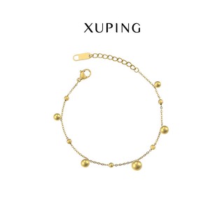 Lắc Tay Nữ Thép Titan Mạ Vàng 14K, Thiết Kế Tua Rua Nhã Nhẹn - XPLT04