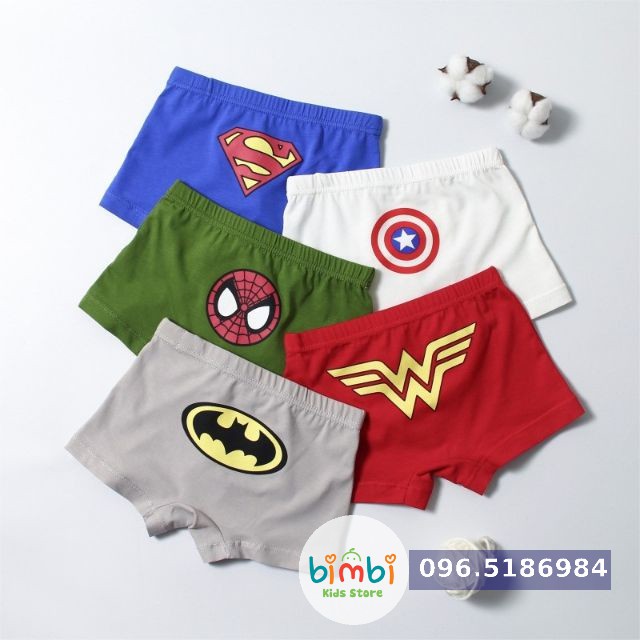 Sét 5 sịp đùi hình siêu nhân, 15-35kg