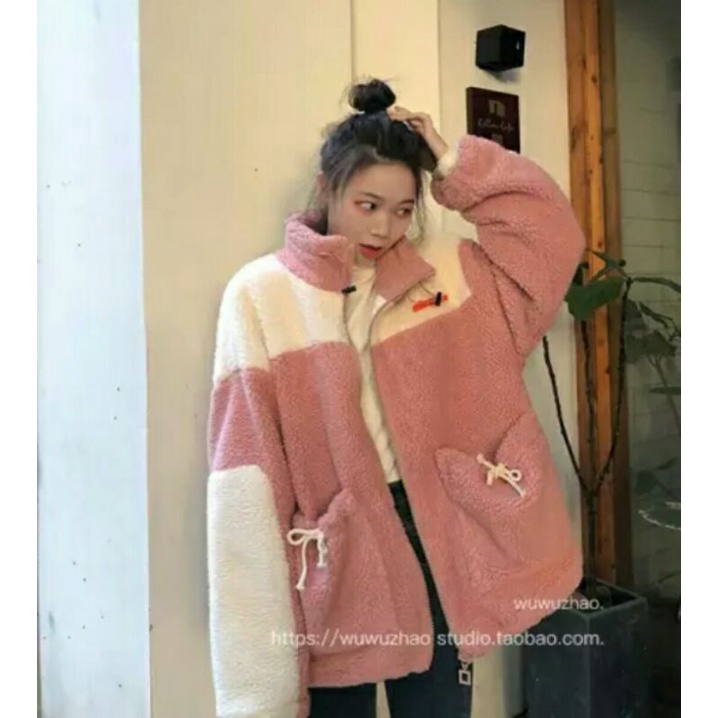 Áo khoác lông cừu hàn quốc
