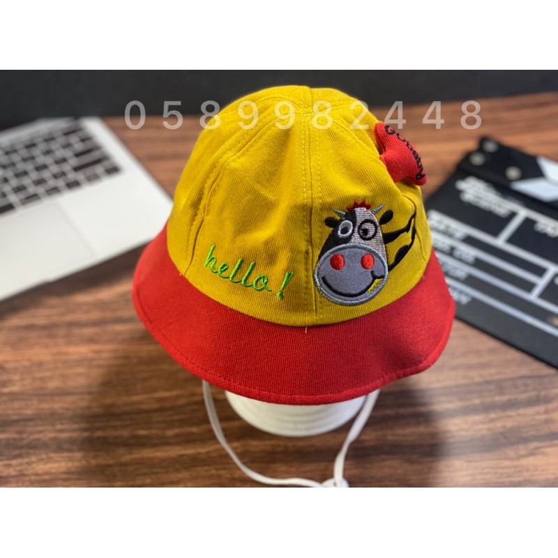 NÓN TAI BÈO PHỐI MÀU CON BÒ 6 tháng đến 3t