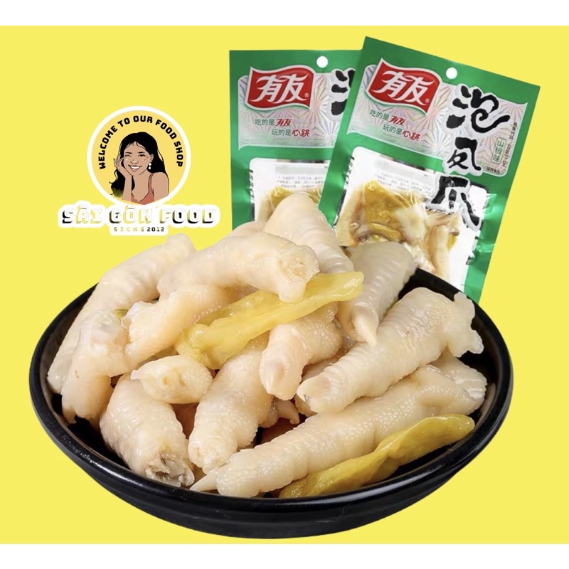 Chân gà cay YuYu gói 210gr ớt xanh giòn thơm cực đỉnh, đồ ăn vặt Sài Gòn ngon bổ rẻ | SaiGonFood