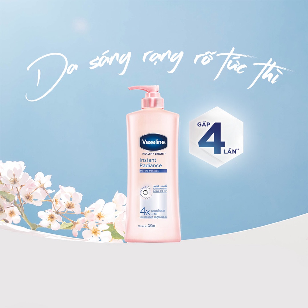 Sữa Dưỡng Thể Vaseline Nâng Tông Sáng Da Tức Thì 350ml Healthy Bright Insta Radiance UV Tone-Up Lotion