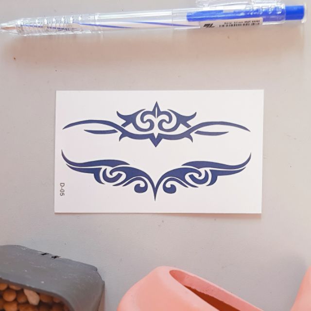 Hình xăm tatoo hoa văn D05. Xăm dán tatoo mini tạm thời, size &lt;10x6cm
