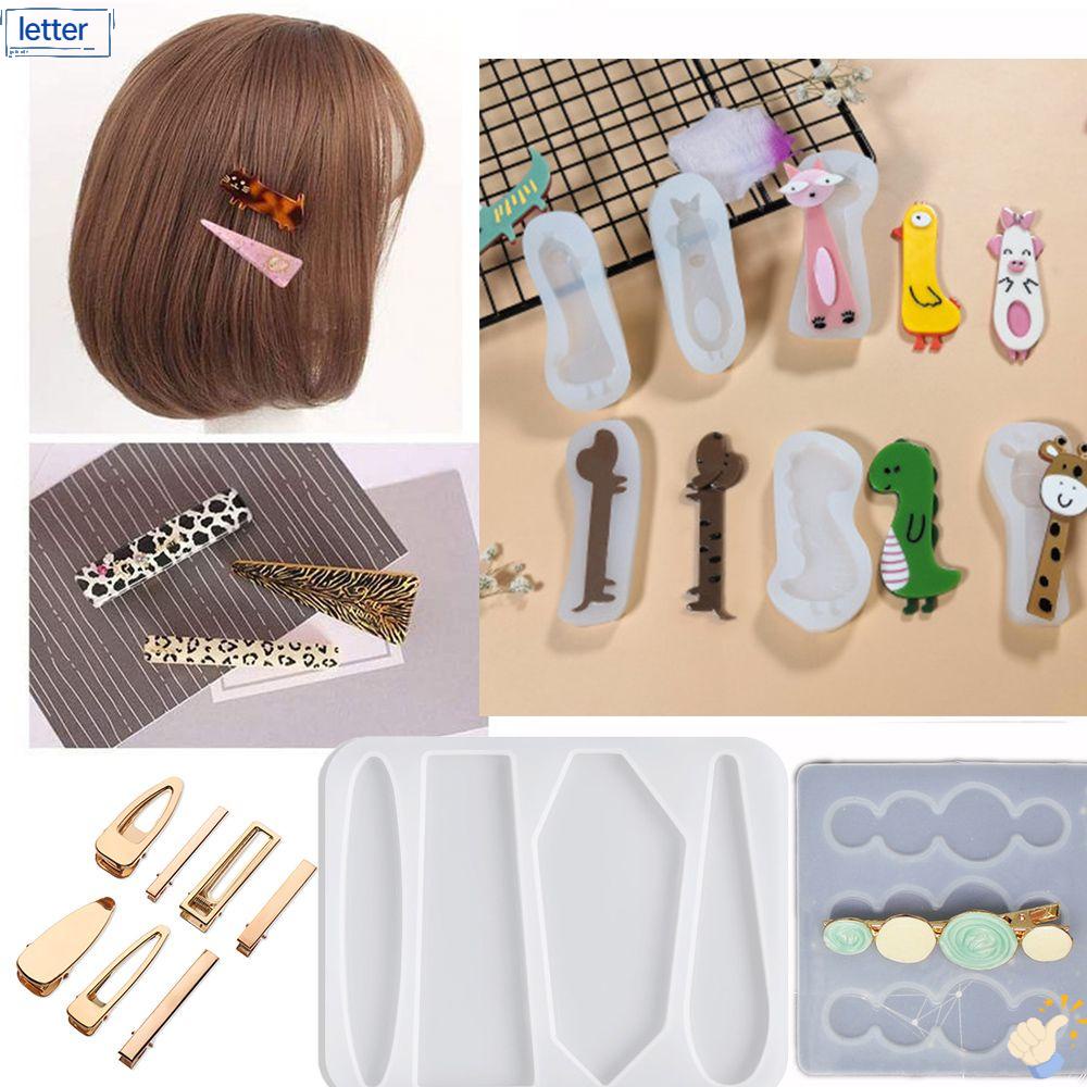 [LET] DIY Hair Pin Moulds Clay Tool|Drop Glue Hair Clip Mold Jewelry Accessories Silicone Pendant Making Fashion Girl Handmade Craft Resin