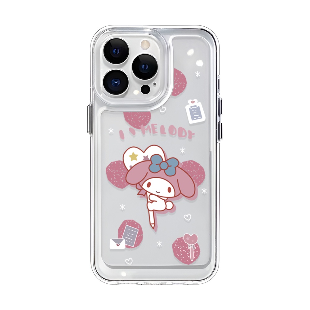 Ốp Điện Thoại Trong Suốt Họa Tiết Melody Hồng Dễ Thương Cho iphone 14ProMax 14Plus 13 11 12 7Plus X XR XS Max