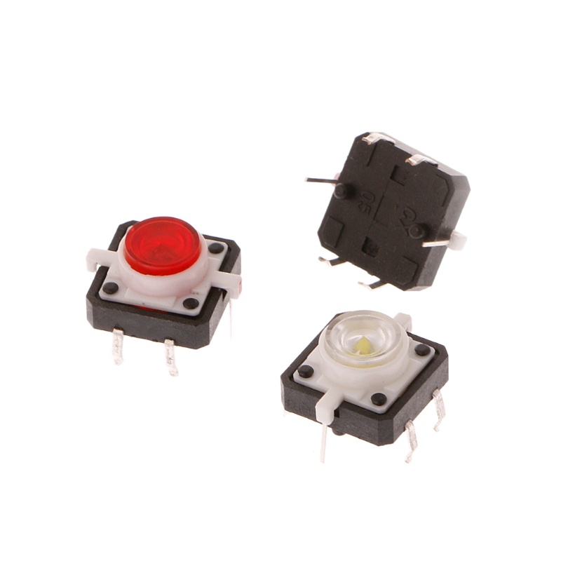 Set 10 Công Tắc Nhấn Đèn LED 5 Màu 12x12x7.3mm