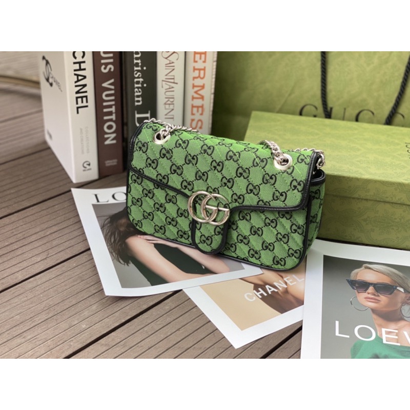 Túi đeo chéo gc marmont màu xanh mới