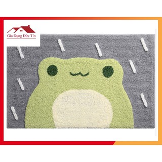 THẢM CHÙI CHÂN 45X65CM ẾCH XANH SIÊU THẤM HÚT, MỀM MỊN, có thể giặt máy. Hình Ếch Xanh